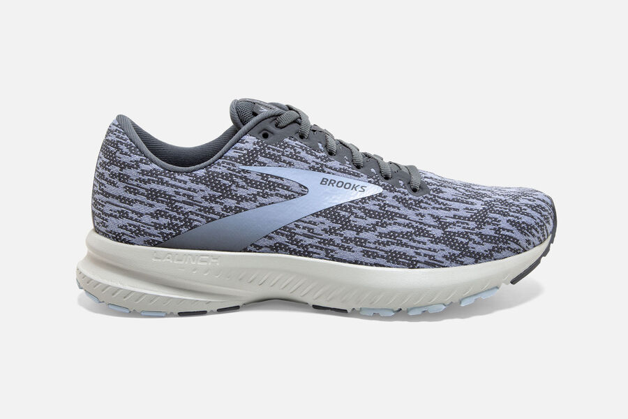 Launch 7 Road Brooks Running Shoes NZ Womens - Grey/Blue - HLIYTW-749